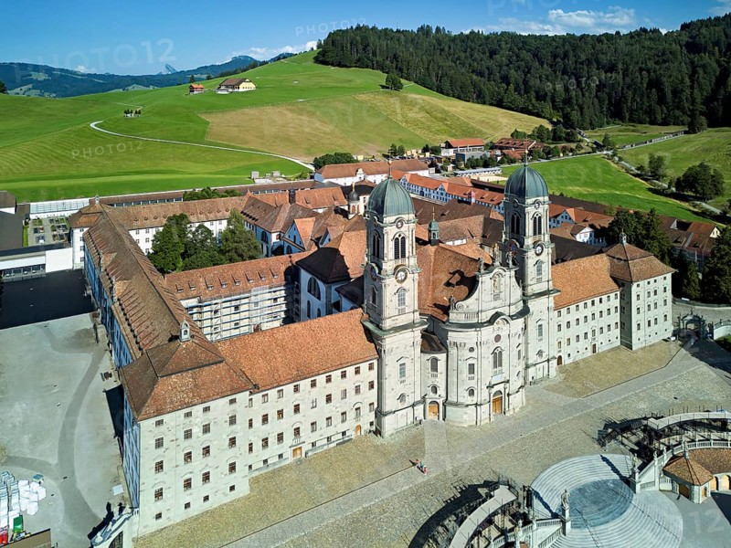 Benedictine abbey, monastery, place of pilgrimage, Einsiedeln, Canton Schwyz, Switzerland