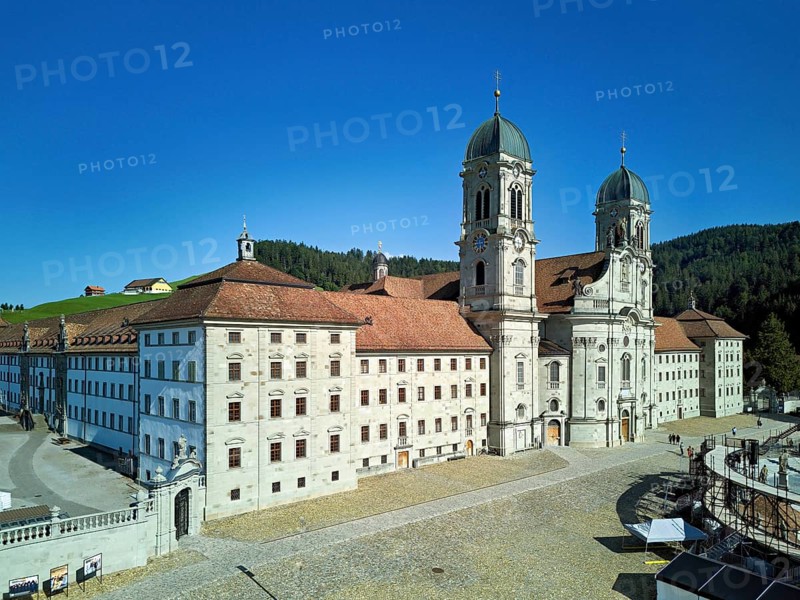 Benedictine abbey, monastery, place of pilgrimage, Einsiedeln, Canton Schwyz, Switzerland