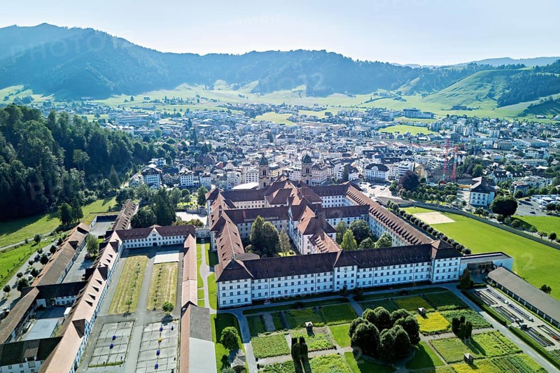 Benedictine abbey, monastery, place of pilgrimage, Einsiedeln, Canton Schwyz, Switzerland
