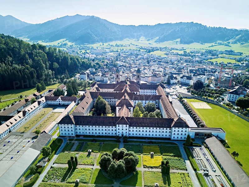 Benedictine abbey, monastery, place of pilgrimage, Einsiedeln, Canton Schwyz, Switzerland