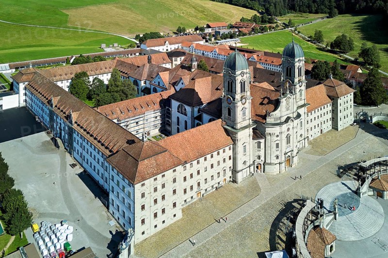 Benedictine abbey, monastery, place of pilgrimage, Einsiedeln, Canton Schwyz, Switzerland