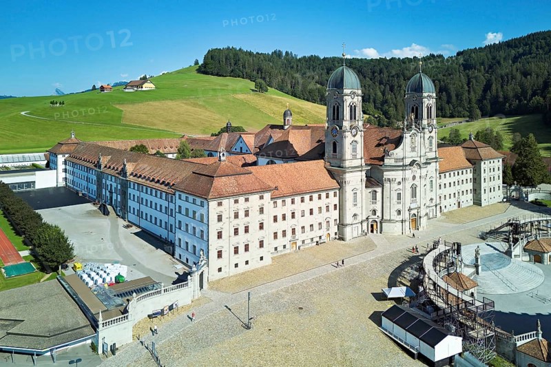 Benedictine abbey, monastery, place of pilgrimage, Einsiedeln, Canton Schwyz, Switzerland