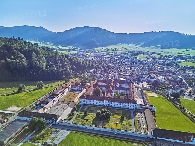 Benedictine abbey, monastery, place of pilgrimage, Einsiedeln, Canton Schwyz, Switzerland