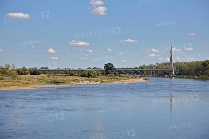 Elbauenbrücke federal road B246a over the Elbe, arch bridge, landscape, Schönebeck, Saxony-Anhalt, Germany