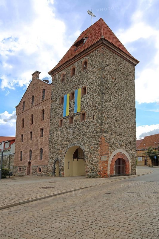Historic Stendal Tower, Town Tower, Gate Tower, Haldensleben, Saxony-Anhalt, Germany