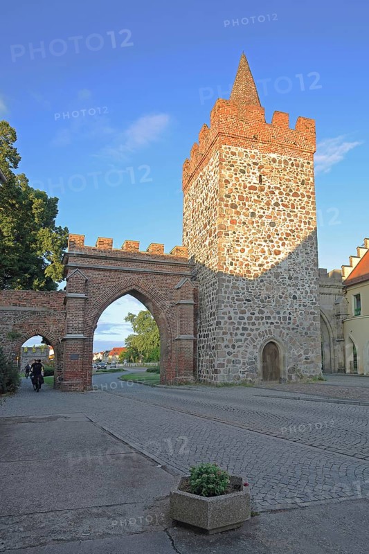 Historic Heath Gate, town gate and town tower, Zerbst, Fläming, Saxony-Anhalt, Germany