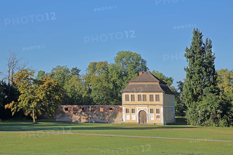 Historic stables, castle garden, Zerbst, Fläming, Saxony-Anhalt, Germany