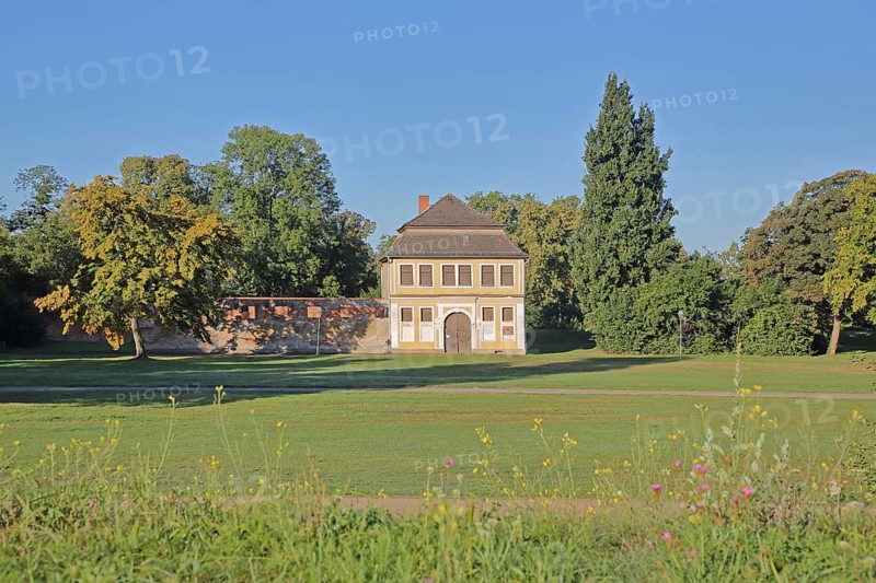 Historic stables, castle garden, Zerbst, Fläming, Saxony-Anhalt, Germany