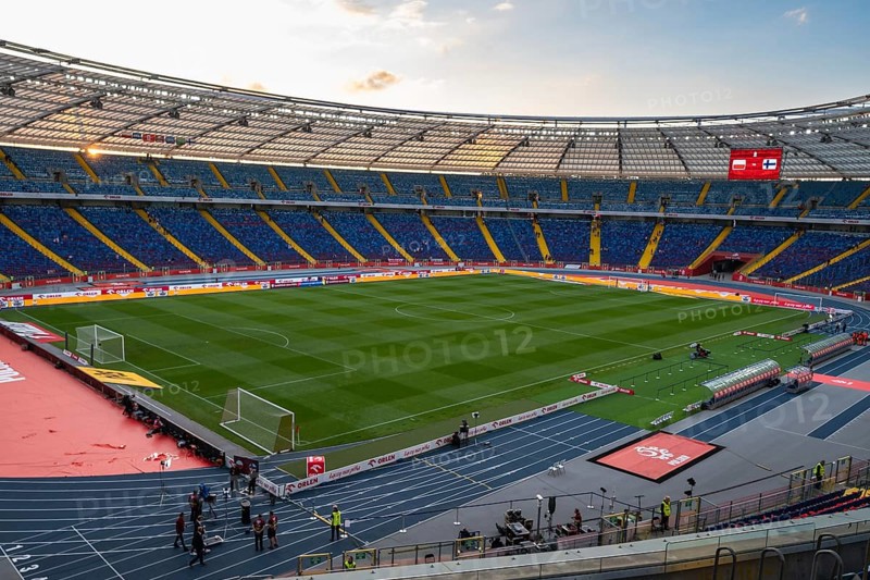 CHORZOW, POLAND - SEPTEMBER 7, 2025: Qualifications for FIFA 2026. Football match Poland vs Finland. Aerial view at the Silesian Stadium.)