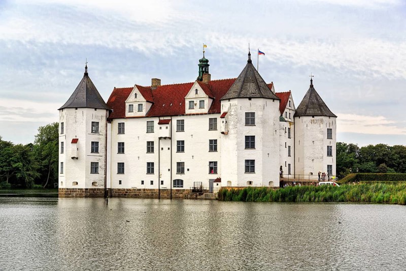 Glücksburg Castle, residential castle, moated castle with museum, Renaissance architecture, Glücksburg, Germany