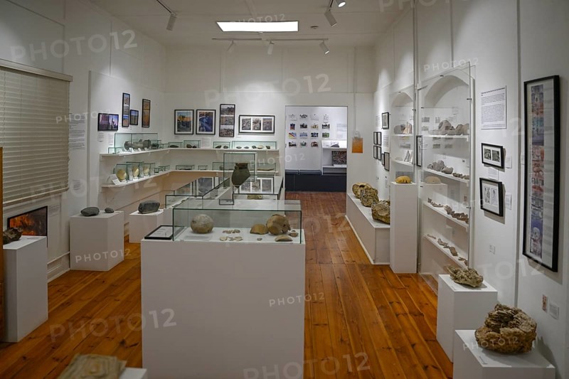 Exhibition rooms of the Jasper House Museum, Oranjemund, diamond restricted area, Karas region, Namibia