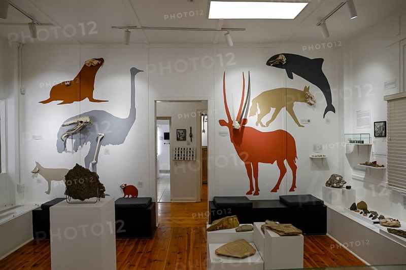 Exhibition rooms of the Jasper House Museum, Oranjemund, diamond restricted area, Karas region, Namibia