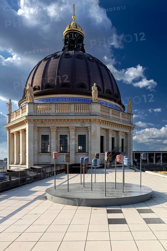 Berlin Palace with Humboldt Forum, art installation, The Cosmos - Things Fall Apart by Emeka Ogboh, Berlin, Germany, 8 September 2025 < english> Berlin Palace with Humboldt Forum, art installation, The Cosmos - Things Fall Apart by Emeka Ogboh, September 8, 2025