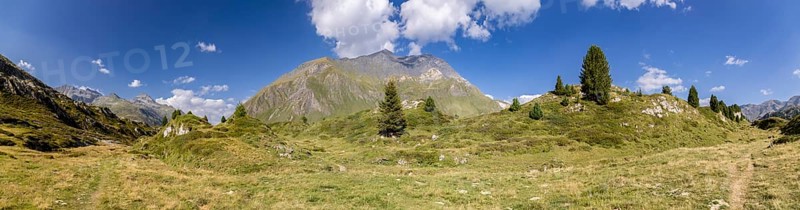 Hiking trail, Motron mountain peak on the Lukmanier Pass, Valle Santa Maria, Alpe di Croce, Blenio, Ticino, Switzerland