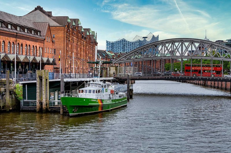Customs museum in Hamburg's Speicherstadt warehouse district, coastguard station, Hamburg, Germany