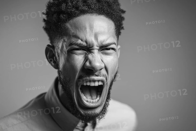 Negative emotion of anger and being displeased and frustrated, AI generated