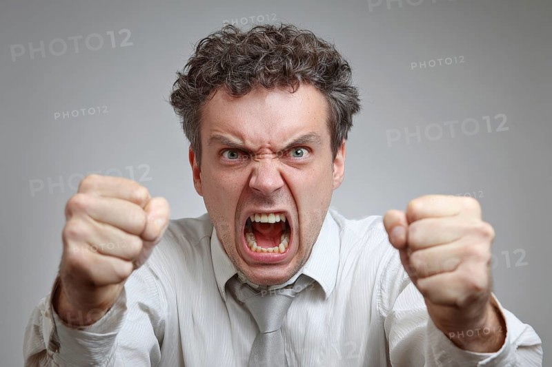 Negative emotion of anger and being displeased and frustrated, AI generated