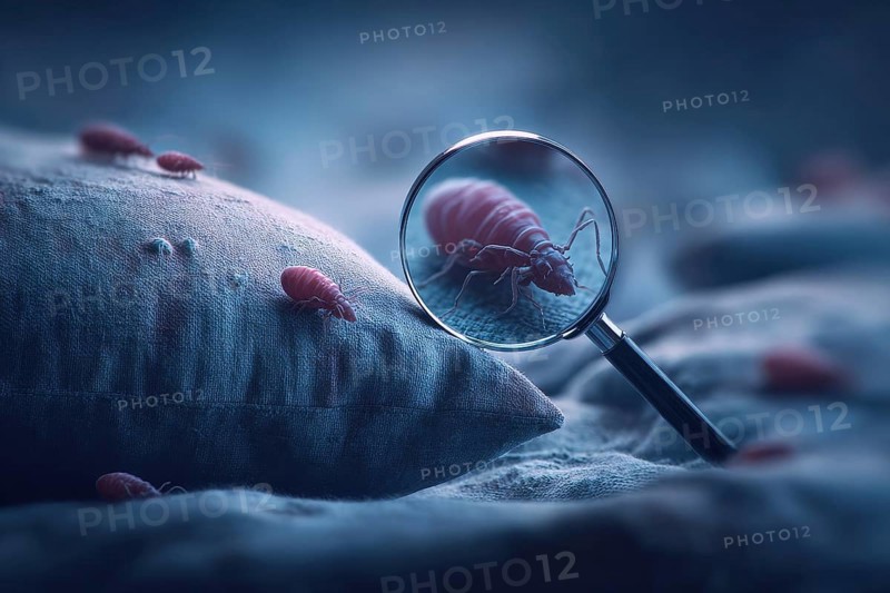 Bed bugs and parasitic insects. Insects and bug extermination concept, AI generated