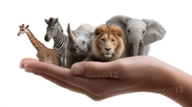 Concept of wildlife preservation and nature conservation in the age of AI and sustainable technologies, AI generated