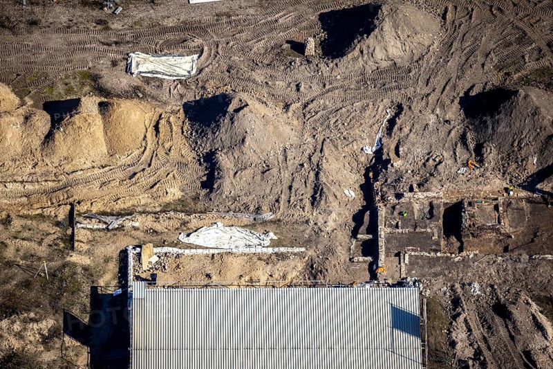 Aerial view, construction site for new residential complex, Mercator Quartier Duisburg, Gutenbergstraße, Oberstraße, Altstadt, Duisburg, Ruhr area, North Rhine-Westphalia, Germany, construction work, building, construction area, building site, building plots, construction project, construction site, DE, Europe, aerial view, aerial photography, aerial photography, new building, overview, bird's-eye view, bird's-eye view, overview