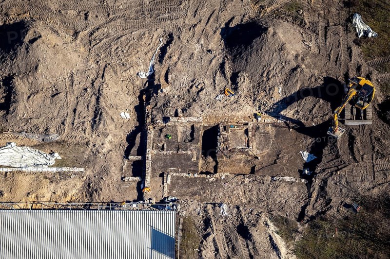 Aerial view, construction site for new residential complex, Mercator Quartier Duisburg, Gutenbergstraße, Oberstraße, Altstadt, Duisburg, Ruhr area, North Rhine-Westphalia, Germany, construction work, building, construction area, building site, building plots, construction project, construction site, DE, Europe, aerial view, aerial photography, aerial photography, new building, overview, bird's-eye view, bird's-eye view, overview
