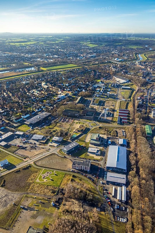 Aerial view of the CreativQuartier Fürst Leopold on the former site of the Fürst Leopold colliery in Halterner Straße in Dorsten in the Ruhr area in North Rhine-Westphalia, Germany, DE, Germany, Dorsten, Europe, aerial view, aerial photograph, aerial photography, aerial photography, North Rhine-Westphalia, Ruhr area, overview, bird's eye view, colliery, birds-eyes view, former colliery, overview