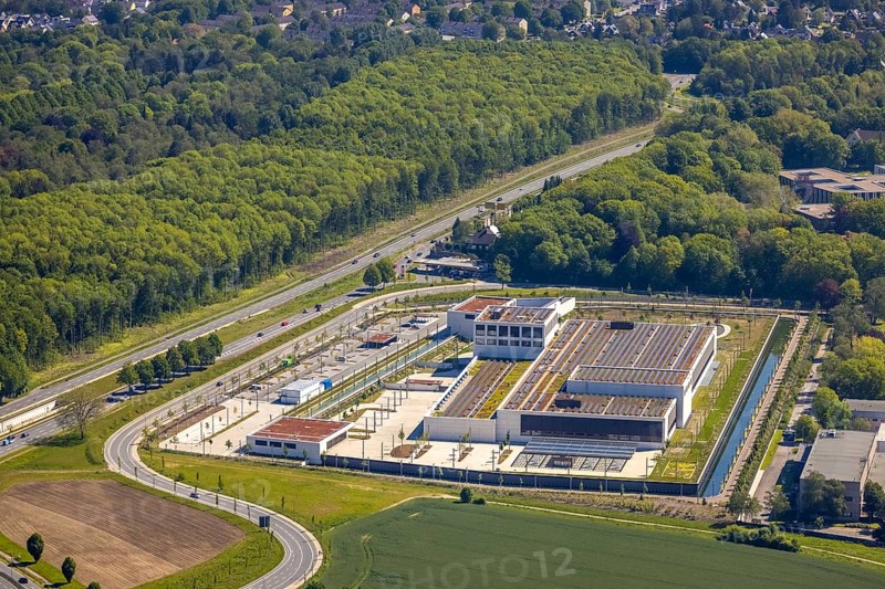 Aerial photo, Deutsche Federal Bank, Schüren, Dortmund, Ruhr area, North Rhine-Westphalia, Germany, DE, Europe, finance, financial institution, aerial photo, aerial photography, aerial photography, Marsbruchstraße, overview, bird's-eye view, birds-eyes view, overview, gold vault, Fort Knox of Germany, high-security vault, moat, Pott Knox, Europe's most modern bank branch is being built in Dortmund, cash vault