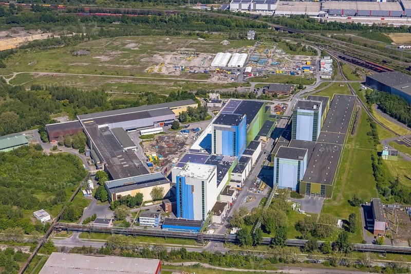 Aerial photo, thyssenkrupp Steel Europe, Borsigplatz, Dortmund, Ruhr area, North Rhine-Westphalia, Germany, DE, Europe, commercial enterprises, commercial area, commercial site, commercial use, industrial area, industrial building, industrial site, aerial photograph, aerial photography, aerial photography, overview, bird's-eye view, Westfalenhütte, birds-eyes view, overview