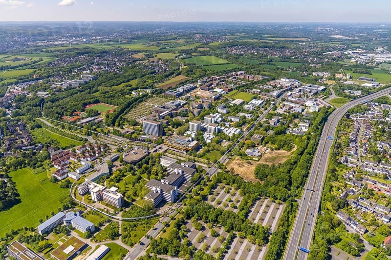 Aerial view, Dortmund University of Technology and Technology Park, construction site and new construction of chemistry practical building, Eichlinghofen, Dortmund, Ruhr area, North Rhine-Westphalia, Germany, construction work, construction, construction area, construction site, building plots, construction project, construction site, Campus North, DE, Europe, university, aerial view, aerial photography, aerial photography, new construction, Otto-cock-Straße, TU Dortmund, Dortmund University of Technology, technology centre, overview, university, bird's-eye view, bird's-eye view, overview