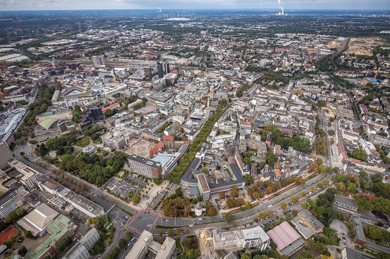 Aerial view, Wallring of the city in Dortmund, Ruhr area, North Rhine-Westphalia, Germany, City, DE, Dortmund, Europe, city centre, aerial view, aerial photography, aerial photography, townscape, city area, city centre, overview, bird's eye view, Wallstraßen, birds-eyes view, overview