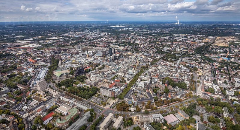 Aerial view, Wallring of the city in Dortmund, Ruhr area, North Rhine-Westphalia, Germany, City, DE, Dortmund, Europe, city centre, aerial view, aerial photography, aerial photography, townscape, city area, city centre, overview, bird's eye view, Wallstraßen, birds-eyes view, overview