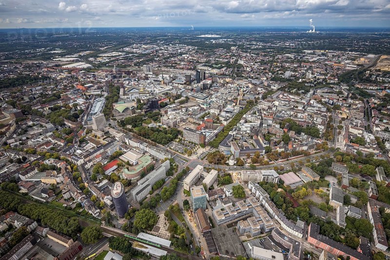 Aerial view, Wallring of the city in Dortmund, Ruhr area, North Rhine-Westphalia, Germany, City, DE, Dortmund, Europe, city centre, aerial view, aerial photography, aerial photography, townscape, city area, city centre, overview, bird's eye view, Wallstraßen, birds-eyes view, overview