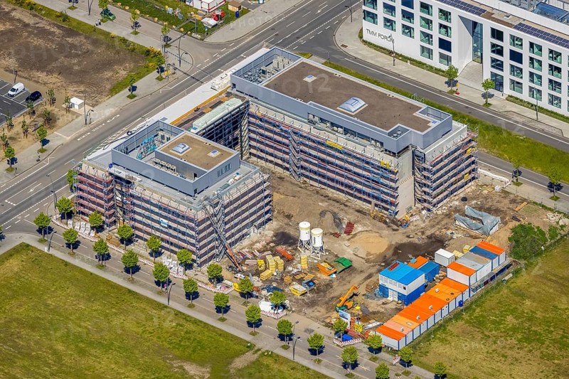 Aerial view, Phönix-West industrial estate and recreation area, Hörde, Dortmund, Ruhr area, North Rhine-Westphalia, Germany, DE, Europe, aerial view, aerial photography, aerial photography, overview, bird's-eye view, birds-eyes view, former blast furnace plant, overview