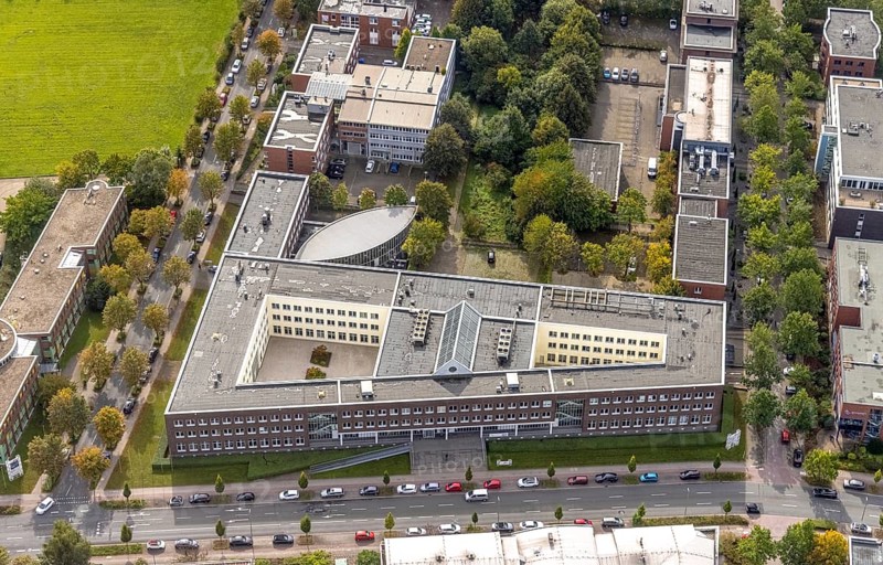 Aerial view of the TZDO - TechnologieZentrumDortmund GmbH, Technische Universität Dortmund Campus Nord with the TZDO building technology centre in the district Eichlinghofen in Dortmund, Ruhr area, North Rhine-Westphalia, Germany, education, educational institution, Campus Nord, DE, Dortmund, Emil-Figge-Straße, Europe, aerial view, aerial photograph, aerial photography, aerial photography, TU Dortmund, Technische Universität Dortmund, overview, University of Dortmund, bird's eye view, birds-eyes view, overview