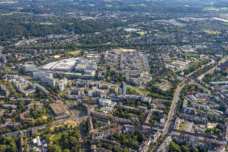 Aerial view of the future METRO campus in Düsseldorf Flingern at METROstraße 1, Flingern, Düsseldorf, Rhineland, North Rhine-Westphalia, Germany, DE, Europe, aerial photograph, birds-eyes view, aerial photography, aerial photography, overview, bird's eye view