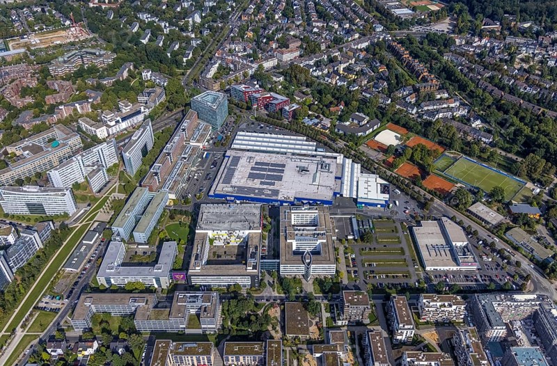 Aerial view of the future METRO campus in Düsseldorf Flingern at METROstraße 1, Flingern, Düsseldorf, Rhineland, North Rhine-Westphalia, Germany, DE, Europe, aerial photograph, birds-eyes view, aerial photography, aerial photography, overview, bird's eye view