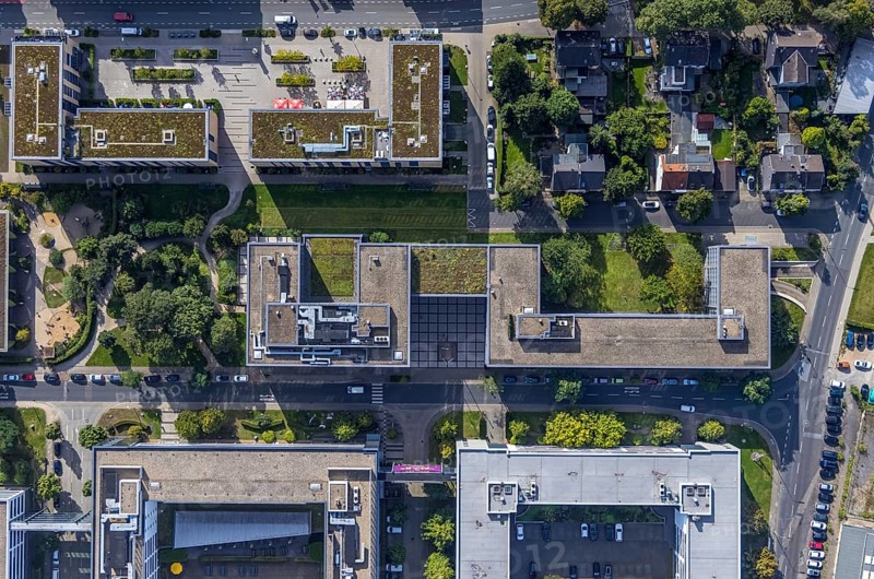 Aerial view of the future METRO campus in Düsseldorf Flingern at METROstraße 1, Flingern, Düsseldorf, Rhineland, North Rhine-Westphalia, Germany, DE, Europe, aerial photograph, birds-eyes view, aerial photography, aerial photography, overview, bird's eye view