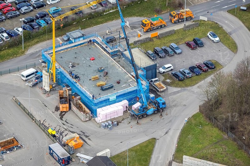 Aerial view, construction site recycling centre Donnerberg, Bottrop, Ruhr area, North Rhine-Westphalia, Germany, DE, Europe, aerial view, aerial photography, aerial photography, recycling centre, overview, bird's-eye view, overview