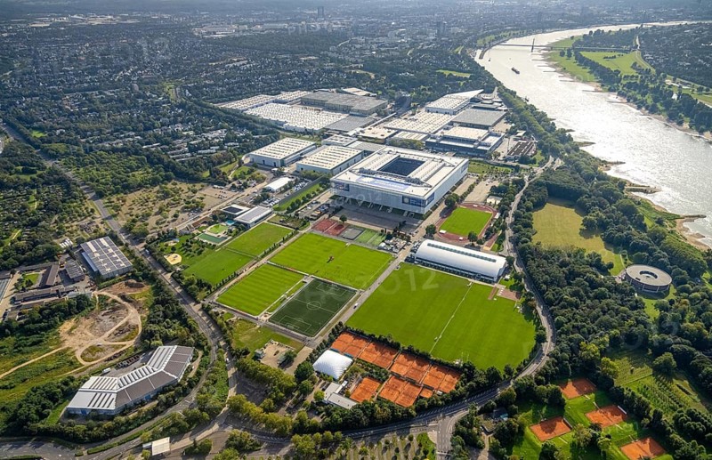 Aerial view, At the river Rhine the fair Düsseldorf with the Bundesliga stadium MERKUR SPIEL-ARENA in the district Stockum in Düsseldorf, Rhineland, North Rhine-Westphalia, Germany, Arena, Arena-Sportpark, Bundesliga stadium, DE, Düsseldorf, Europe, football pitch, football stadium, aerial view, aerial photography, aerial photography, fairgrounds, fairgrounds on the Rhine, sports, sports facilities, sports field, sports facility, stadium, overview, events, venue, event location, bird's eye view, birds-eyes view, overview