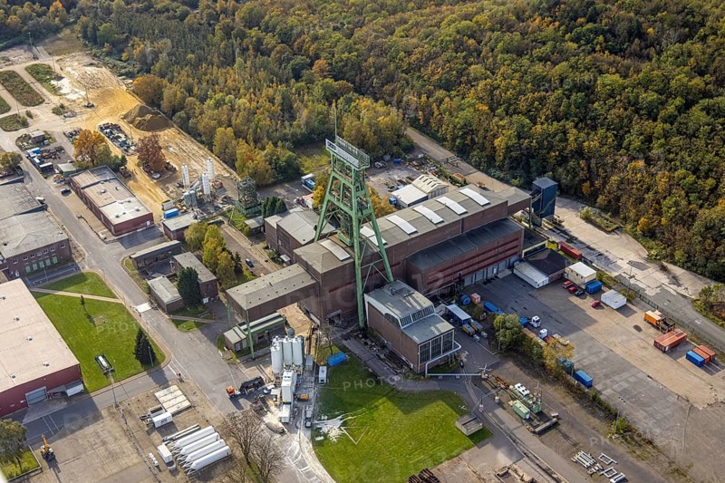 Aerial photograph, headframe at Prosper Haniel mine in the Fuhlenbrock district of Bottrop, Ruhr area, North Rhine-Westphalia, Germany, Prosper-Haniel mine, Bottrop, DE, Europe, winding tower, aerial photograph, aerial photography, aerial photography, overview, bird's-eye view, overview