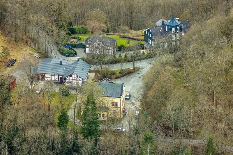 Aerial view, Wittgenstein Castle, Wittgenstein-Kunst, Bad Laasphe, Siegerland, North Rhine-Westphalia, Germany, DE, Europe, aerial view, aerial photography, aerial photography, castle, overview, bird's-eye view, overview