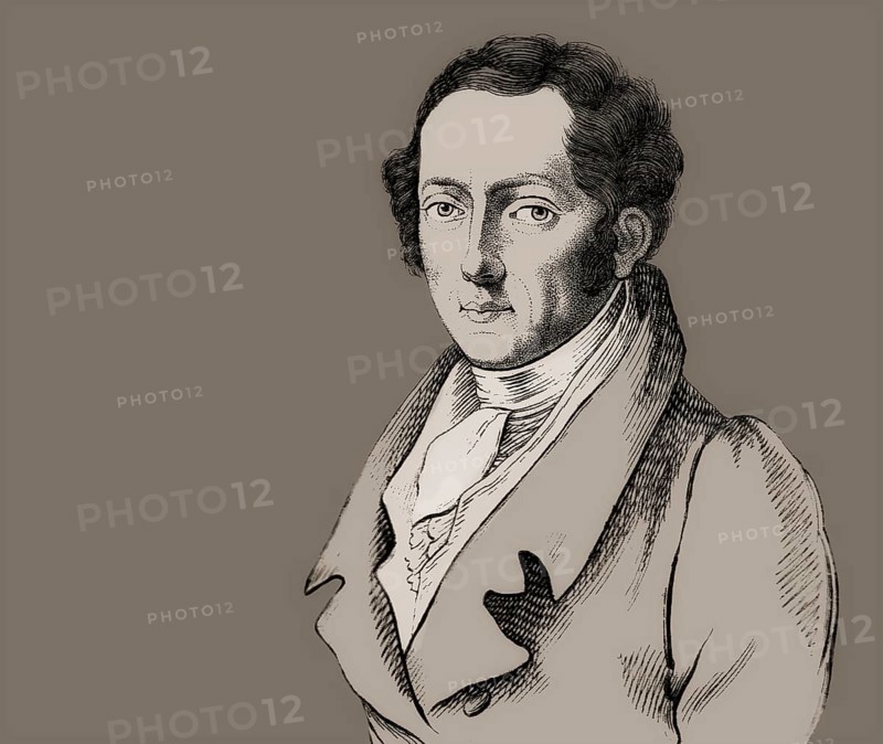 Portrait of Joseph Ritter von Fraunhofer, 1787 – 1826, German physicist and optical lens manufacturer, digitally edited