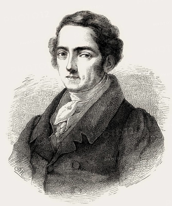 Portrait of Joseph Ritter von Fraunhofer, 1787 – 1826, German physicist and optical lens manufacturer, digitally edited