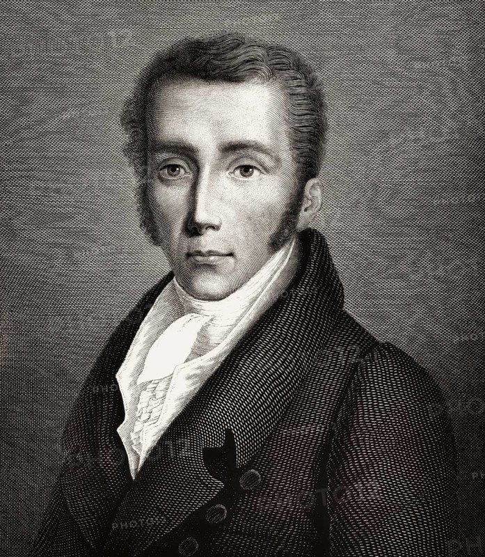 Portrait of Joseph Ritter von Fraunhofer, 1787 – 1826, German physicist and optical lens manufacturer, digitally edited