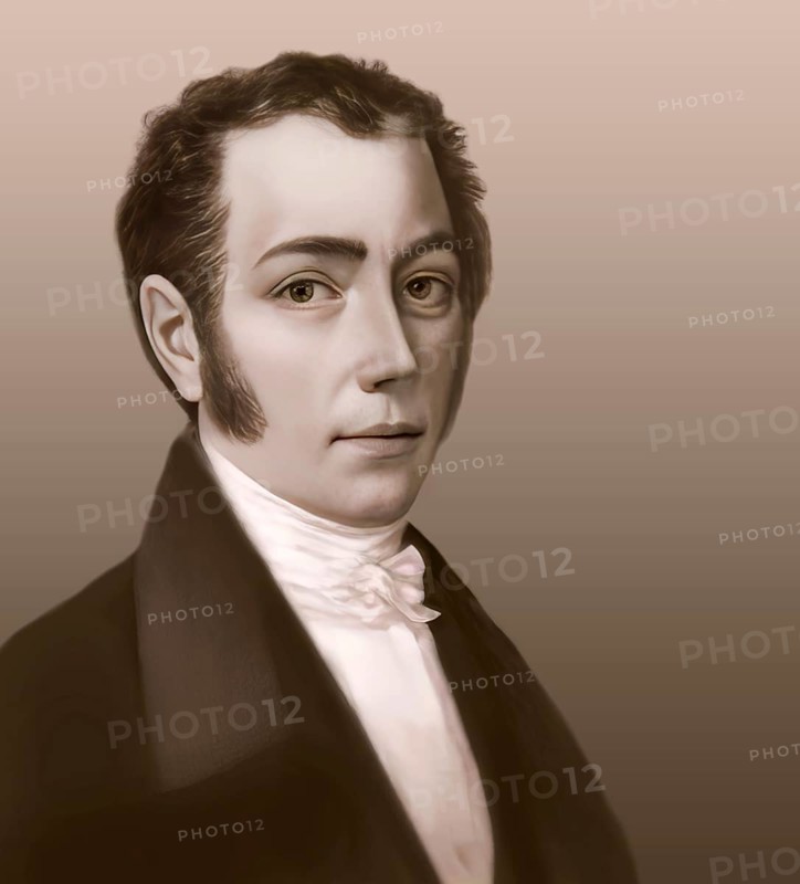 Portrait of Joseph Ritter von Fraunhofer, 1787 – 1826, German physicist and optical lens manufacturer, digitally edited