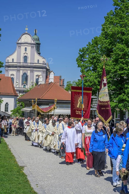 Procession on 1 May from the Papal Basilica of St. Anna, Altötting, Bavaria, Germany