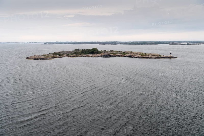 Skerry with a small lighthouse, Åland, Åland Islands, Finland