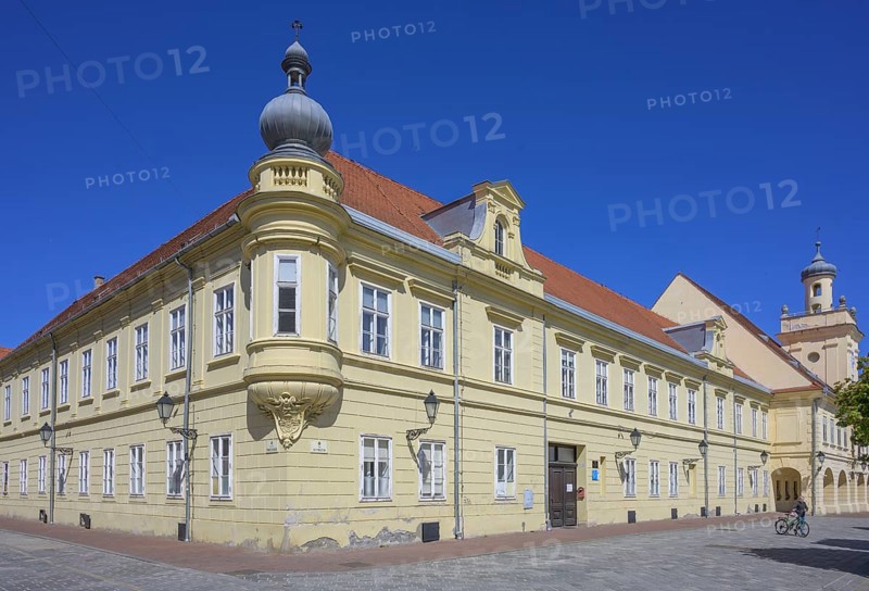 House with bay window on the main square of, Tvrda, Osijek, Osijek-Baranja County, Croatia