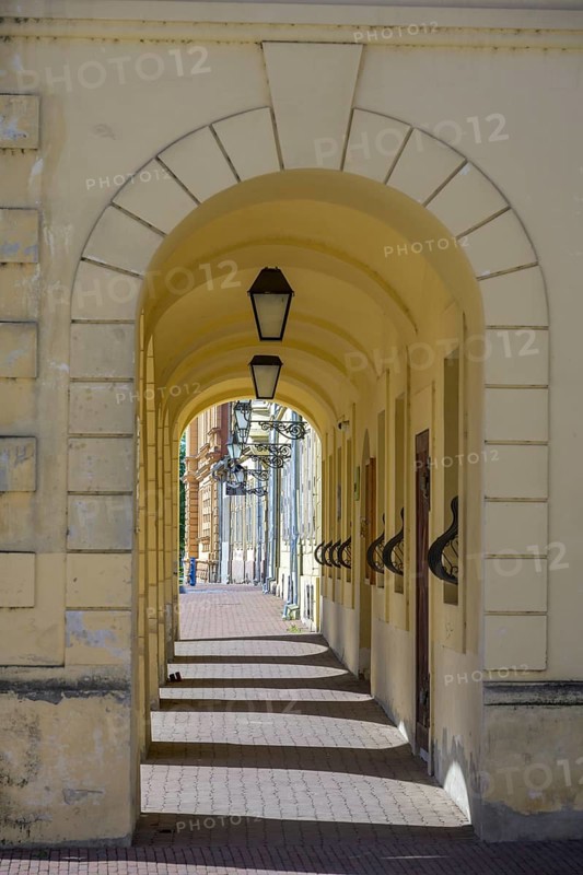 Arcade on the main square, Tvrda, Osijek, Osijek-Baranja County, Croatia