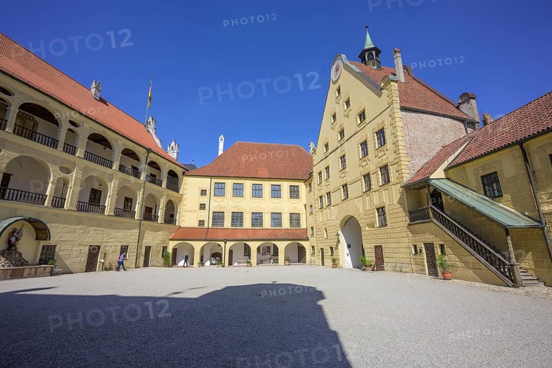 Inner courtyard of Trausnitz Castle, Landshut, Bavaria, Germany